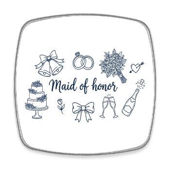 Maid of Honor Bridesmaid Bridal Party Wedding - Square fridge magnet - white - Front