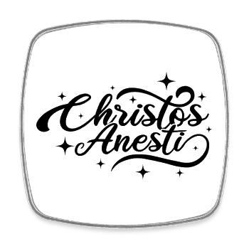 Christos Anesti Orthodoxer Osterpascha - Viereckiger Kühlschrankmagnet - Weiß - Vorne