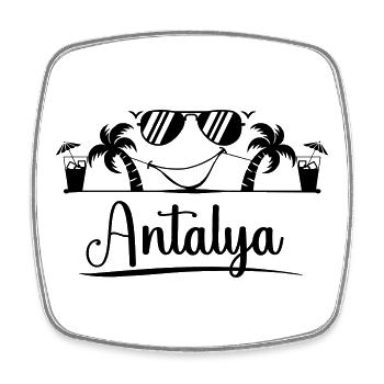 Antalya - Square fridge magnet - white - Front