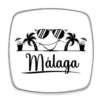 Malaga - Magnet carré - blanc - Devant