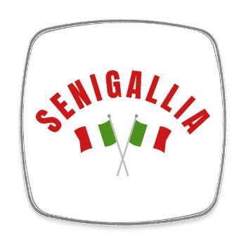 Senigallia Italian Flags Emblem - Square fridge magnet - white - Front
