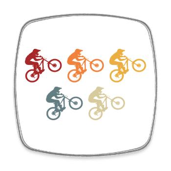 Bicycle Mountain Bike Retro Cyclist Gift - Square fridge magnet - white - Front