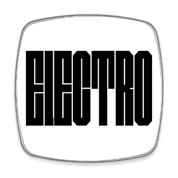 Elektro-Musiktypografie-Design - Viereckiger Kühlschrankmagnet - Weiß - Vorne