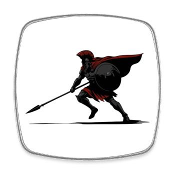 Spartanische Schatten- und Speer-Maskottchen Spartanische Tarnung - Viereckiger Kühlschrankmagnet - Weiß - Vorne