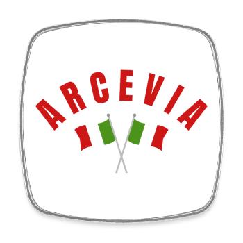 Arcevia: Italienische Flaggen - Viereckiger Kühlschrankmagnet - Weiß - Vorne