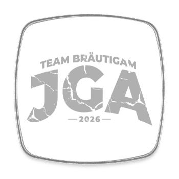 Team Bräutigam JGA 2026 Junggesellenabschied - Viereckiger Kühlschrankmagnet - Weiß - Vorne