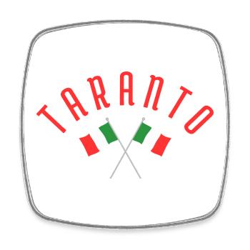 Taranto Crossed Italian Flags Emblem - Square fridge magnet - white - Front