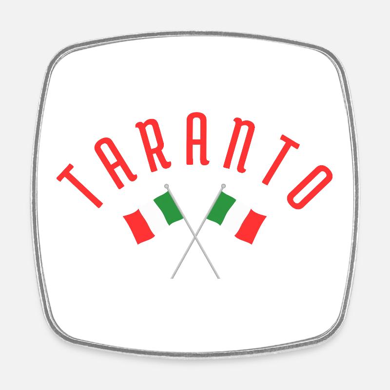 Taranto Crossed Italian Flags Emblem - Square fridge magnet - white