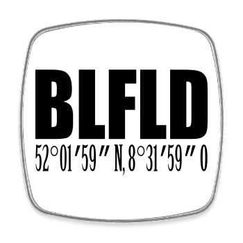 Bielefeld mit Koordinaten - Viereckiger Kühlschrankmagnet - Weiß - Vorne