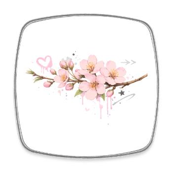 Kirschblüten Zweig im Graffiti Stil   - Viereckiger Kühlschrankmagnet - Weiß - Vorne