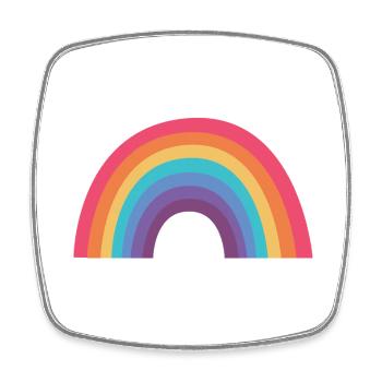 Rainbow Arches - Square fridge magnet - white - Front