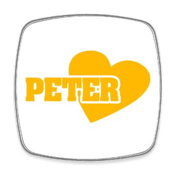 Peter als Love - Viereckiger Kühlschrankmagnet - Weiß - Vorne