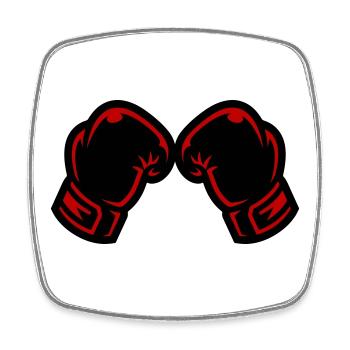 Boxhandschuhe Symbol Logo - Viereckiger Kühlschrankmagnet - Weiß - Vorne