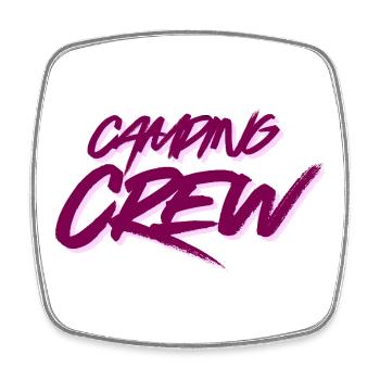 Camping Crew - Viereckiger Kühlschrankmagnet - Weiß - Vorne
