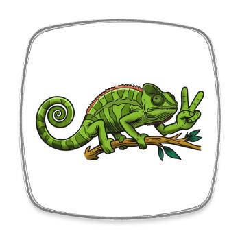 Chameleon Peace - Square fridge magnet - white - Front