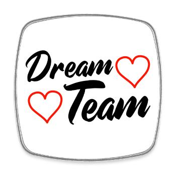 Dream Team - Square fridge magnet - white - Front