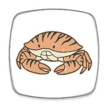 Crabe côtier vintage pastel rayure tigre - Magnet carré - blanc - Devant