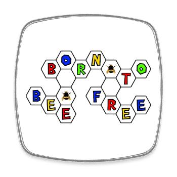 born_to_bee_free - Magnet carré - blanc - Devant