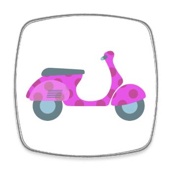 Roller Dots Punkte Frühling Italien Lebensfreude - Viereckiger Kühlschrankmagnet - Weiß - Vorne