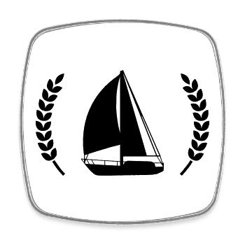 Sail - Square fridge magnet - white - Front