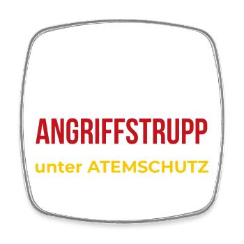Feuerwehr Angriffstrupp unter Atemschutz – T‑Shirt - Viereckiger Kühlschrankmagnet - Weiß - Vorne