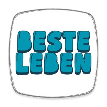 Beste Leben - Viereckiger Kühlschrankmagnet - Weiß - Vorne