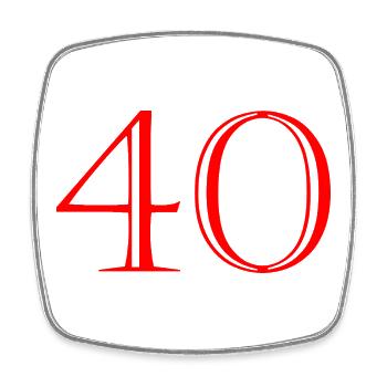 40. 40 YEARS. 40th ANNIVERSARY. 40 YEARS ANNIVERSARY. - Square fridge magnet - white - Front