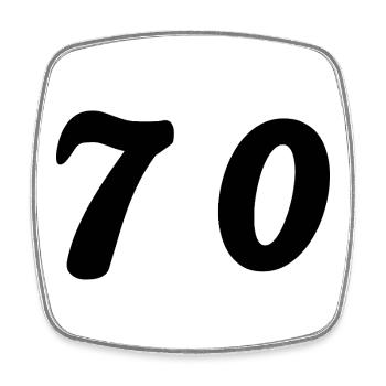 70. 70 YEARS. 70th ANNIVERSARY. 70 YEARS ANNIVERSARY. - Square fridge magnet - white - Front