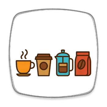 Kaffee Liebhaber Design – Perfekt für Kaffeefans - Viereckiger Kühlschrankmagnet - Weiß - Vorne