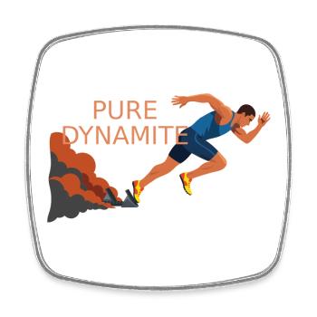 Pure Dynamite Sprint - Magnet carré - blanc - Devant