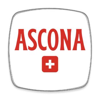Ascona Schweiz Flagge - Viereckiger Kühlschrankmagnet - Weiß - Vorne