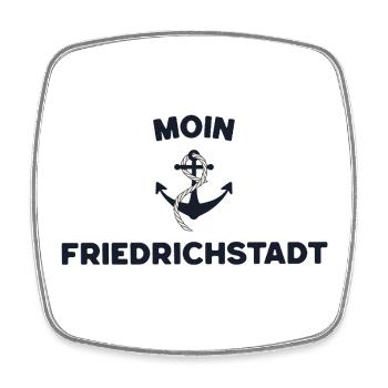 Moin Friedrichstadt – Maritimes Anker Design - Viereckiger Kühlschrankmagnet - Weiß - Vorne