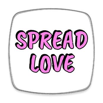 Spread Love — Pink  - Square fridge magnet - white - Front