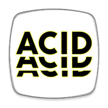 Acid Techno Amelie Harte Dunkle Beats - Viereckiger Kühlschrankmagnet - Weiß - Vorne