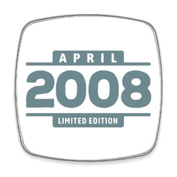 Édition limitée cadeau d’anniversaire avril 2008 - Magnet carré - blanc - Devant
