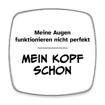 Augen funktionieren nicht perfekt. Kopf schon. - Viereckiger Kühlschrankmagnet - Weiß - Vorne