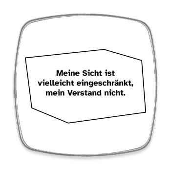 Sicht eingeschränkt, Verstand nicht. - Viereckiger Kühlschrankmagnet - Weiß - Vorne