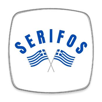 Drapeaux grecs de Serifos - Magnet carré - blanc - Devant