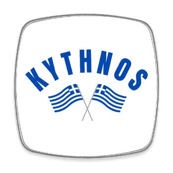 Kythnos-griechische Flaggen - Viereckiger Kühlschrankmagnet - Weiß - Vorne