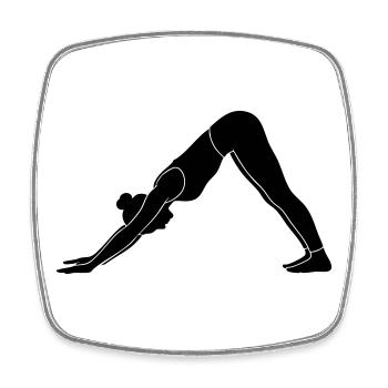 Silhouette de yoga canin face vers le bas - Magnet carré - blanc - Devant