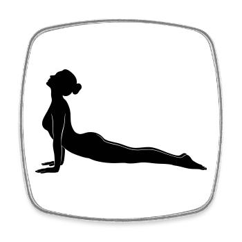 Silhouette de la posture de Cobra Yoga - Magnet carré - blanc - Devant