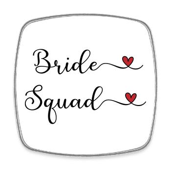 Bride Squad - Team Braut - Viereckiger Kühlschrankmagnet - Weiß - Vorne