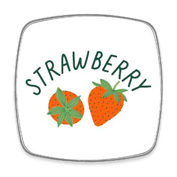 Cute Strawberry Shirt Fresh Summer Fruit Aesthetic - Viereckiger Kühlschrankmagnet - Weiß - Vorne