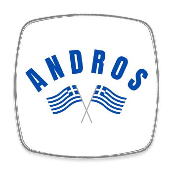 Andros a traversé les drapeaux grecs - Magnet carré - blanc - Devant