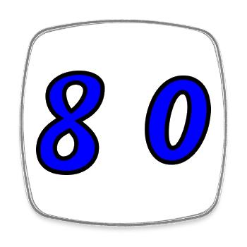 80. 80 JAHRE. 80. JUBILÄUM. 80-JAHRES-JUBILÄUM. - Viereckiger Kühlschrankmagnet - Weiß - Vorne