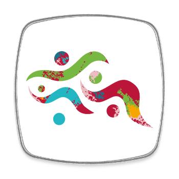 Yoga design_20 - Magnet carré - blanc - Devant