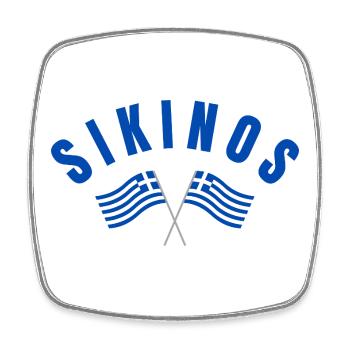 Drapeaux grecs de Sikinos - Magnet carré - blanc - Devant