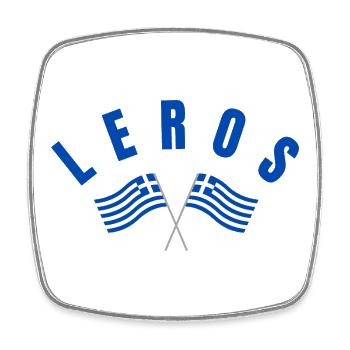 Leros: Griechische Flaggen - Viereckiger Kühlschrankmagnet - Weiß - Vorne