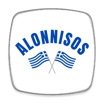 Alonnisos a croisé les drapeaux grecs - Magnet carré - blanc - Devant