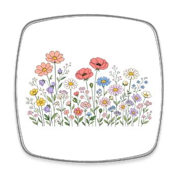Fleurs sauvages Fleurs Fleurs Jardin botanique naturel - Magnet carré - blanc - Devant